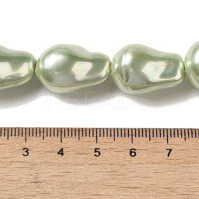 Electroplated Glass Imitation Pearl Beads Strands BSHE-M035-01A-01-1-1