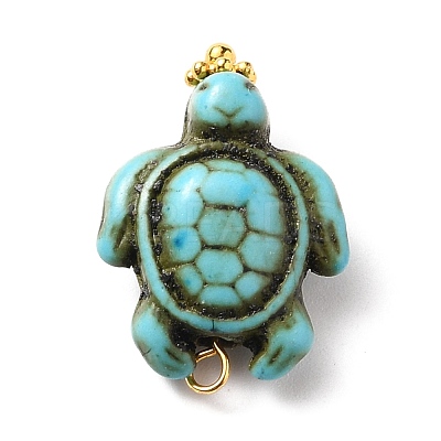 Dyed Synthetic Turquoise Pendants PALLOY-JF00557-1