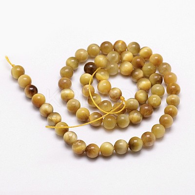 Natural Tiger Eye Bead Strands G-G735-23-8mm-03-1