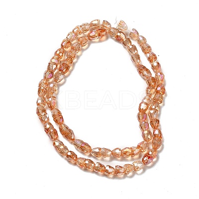 Electroplate Transparent Glass Beads Strand GLAA-G088-05-1