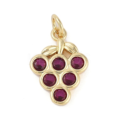 Rack Plating Brass Micro Pave Cubic Zirconia Pendants KK-H509-16G-1