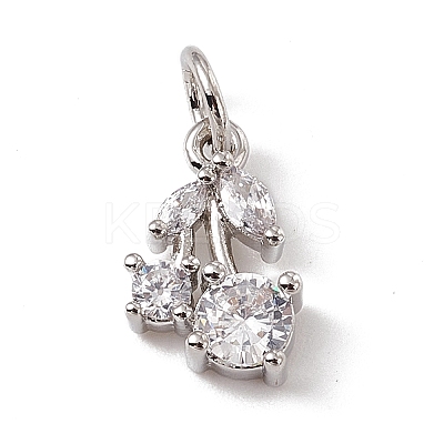 Brass Micro Pave Cubic Zirconia Charms ZIRC-F132-05P-1