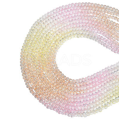 10 Strands Transparent Gradient Color Glass Beads Strands GLAA-CJ0002-09C-1