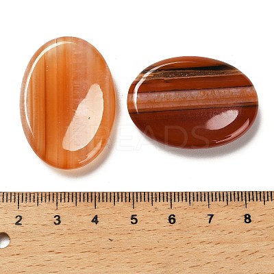 Oval Natural Red Banded Agate Worry Stone G-H073-06C-1