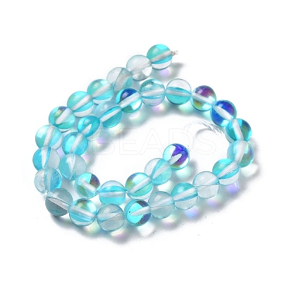 Synthetic Moonstone Beads Strands G-P528-J01-17-1