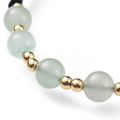 Adjustable Natural Green Aventurine Braided Bead Bracelets BJEW-JB04599-03-1
