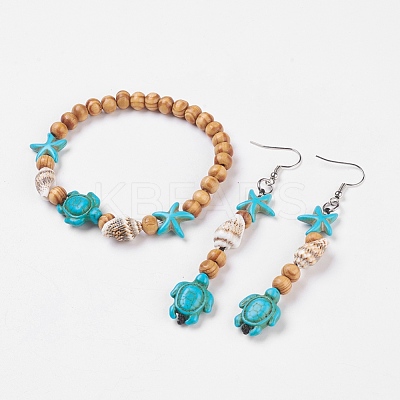 Wood Jewelry Sets SJEW-JS00967-1
