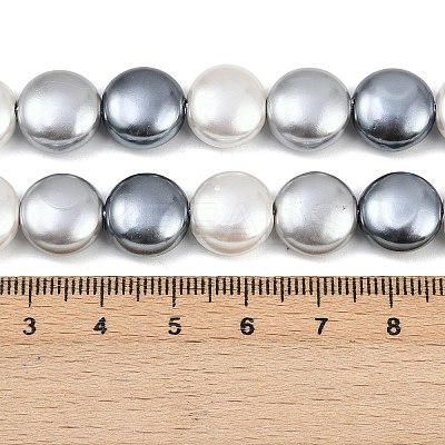 Electroplated Shell Pearl Beads Strands BSHE-H113-02B-1