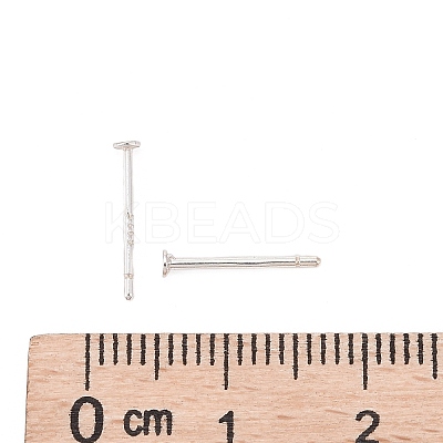 925 Sterling Silver Flat Pad Stud Earring Findings STER-K167-045A-S-1
