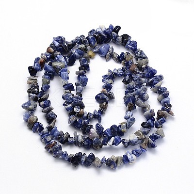 Natural Sodalite Chips Beads Strands G-O049-A-08-1