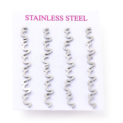 Tarnish Resistant 304 Stainless Steel Greek Alphabet Stud Earrings STAS-D007-07P-22-1
