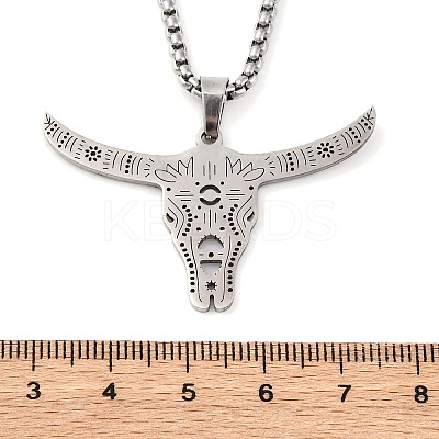 201 Stainless Steel Pendant Necklaces NJEW-C066-17P-1