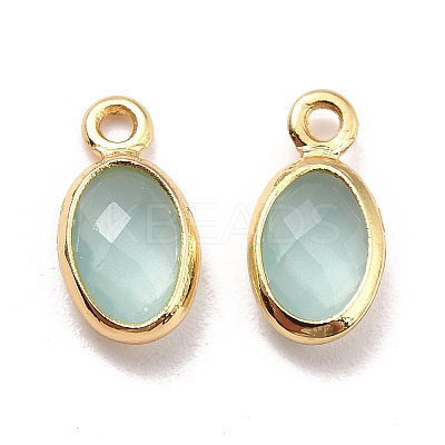 Eco-Friendly Brass with Glass Pendants KK-K268-01M-1