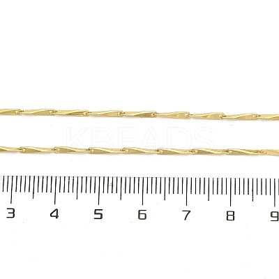 Brassl Twisted Bar Link Chain Necklaces for Men Women NJEW-G160-15G-1