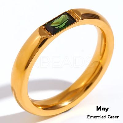304 Stainless Steel Pave Cubic Zirconia Finger Rings FS-WG61B2A-15-1