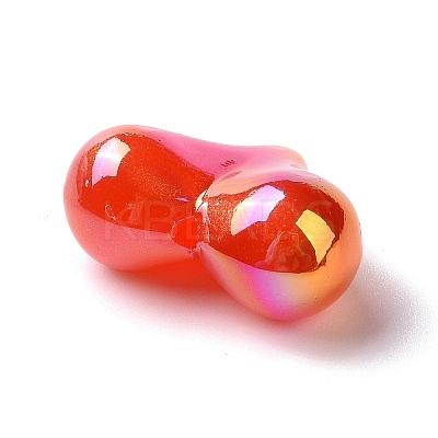 UV Plating Rainbow Iridescent Opaque Acrylic Beads X-OACR-E010-04-1