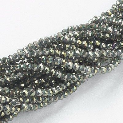 Electroplate Glass Beads Strands GLAA-F078-FR02-1