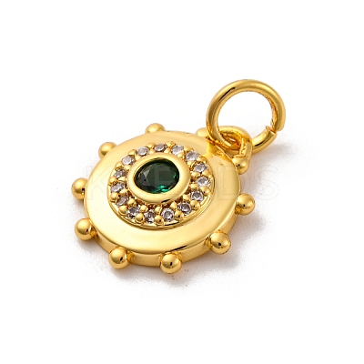 Brass Micro Pave Cubic Zirconia Charms KK-U033-22G-03-1