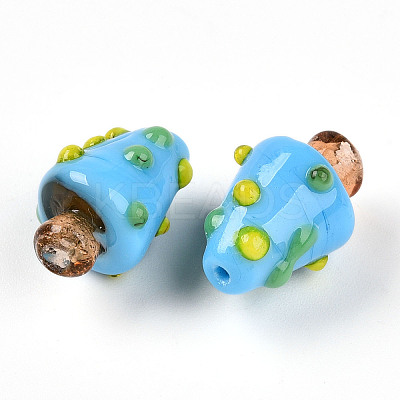 Handmade Lampwork Bumpy Beads X1-LAMP-T022-02A-03-1