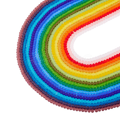 18 Strands 18 Colors Transparent Glass Beads Strands EGLA-TA0013-38-1