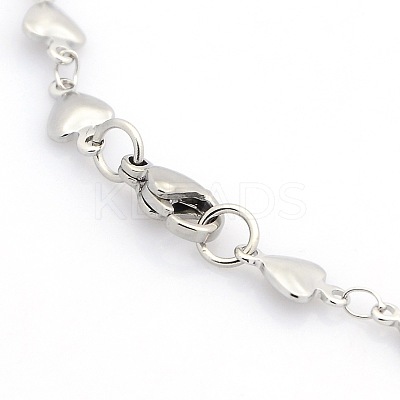 Tarnish Resistant Casual Style 304 Stainless Steel Heart Link Chain Bracelets LS-STAS-O036-05P-1
