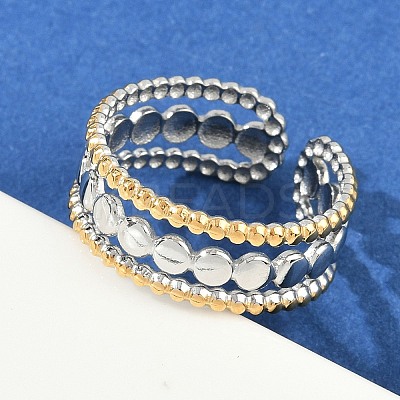 304 Stainless Steel Open Cuff Rings for Women RJEW-K301-04GP-1