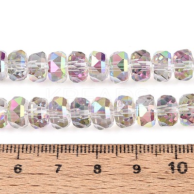 Electroplate Transparent Glass Beads Strands X-EGLA-N022-04A-D18-1