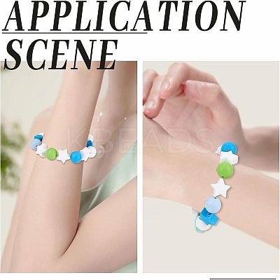 40Pcs 8 Style Food Grade Eco-Friendly Silicone Beads SIL-PH0001-06B-1