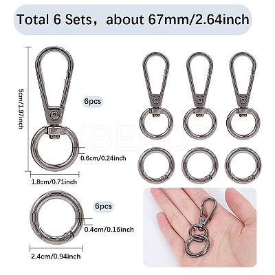 Teardrop Alloy Swivel Clasps PURS-SP0001-02B-1