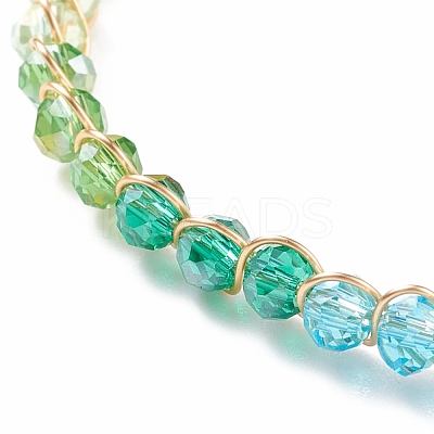 Glass Braided Anklet AJEW-AN00493-1
