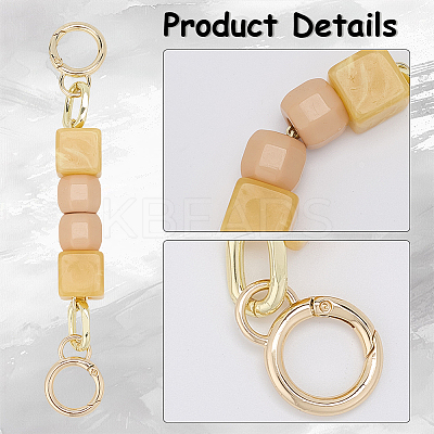 2Pcs Square Resin Beaded Bag Extension Chains PURS-GF0001-07B-1