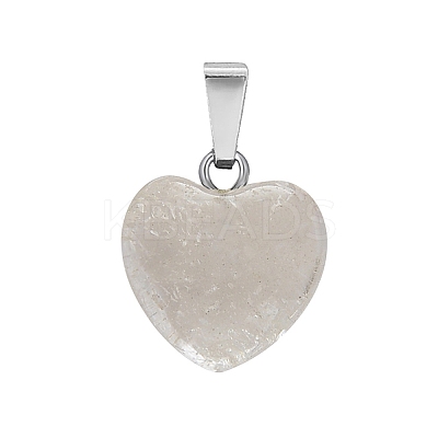 Natural Quartz Crystal Charms HEAR-PW0001-057-01-1