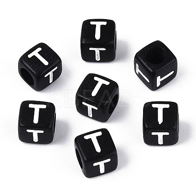 Initial Acrylic Horizontal Hole Beads X-OACR-ZX006-35T-1