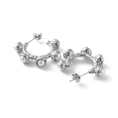 304 Stainless Steel Stud Earrings EJEW-D095-17P-1