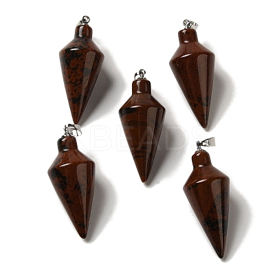 Natural Mahogany Obsidian Pendants G-Z055-02P-04-1