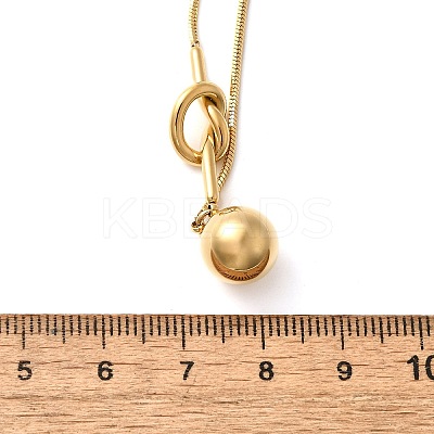 304 Stainless Steel Round Ball Knot Pendant Necklaces for Women NJEW-U031-05G-1