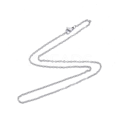 Non-Tarnish 304 Stainless Steel Cable Chains Necklace for Men Women NJEW-N050-A02-S20-1