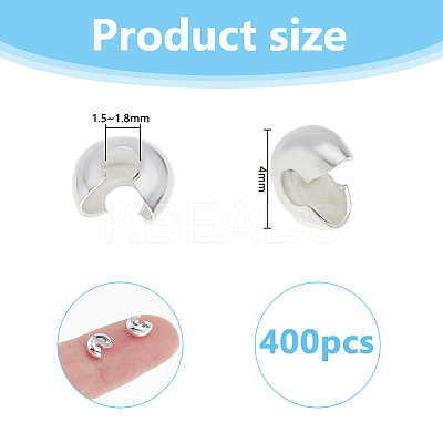 400Pcs Brass Crimp Beads Covers KK-DC0004-78S-1