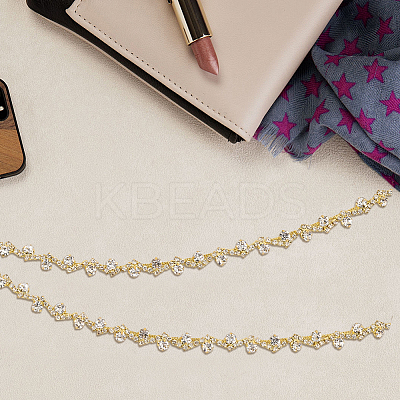 S-shaped Glass Rhinestone and Iron Cup Chains DIY-WH20032-25G-01-1