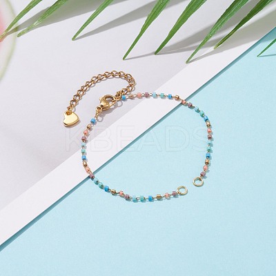 Glass Seed Beaded Link Bracelet Making AJEW-JB00921-05-1