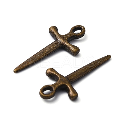 Tibetan Style Alloy Sword Pendants X-TIBEP-929-AB-FF-1