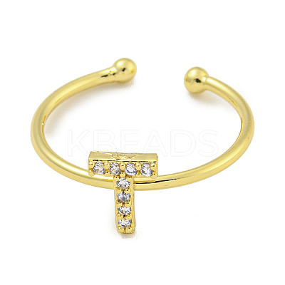Rack Plating Brass Open Cuff Rings for Women RJEW-F162-02G-T-1