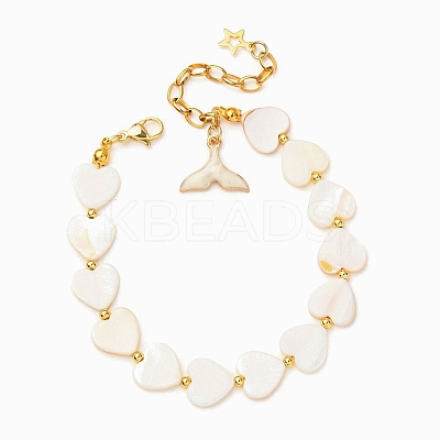 Shell Pearl Beaded Bracelets for Women BJEW-JB12424-1
