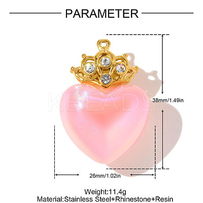 304 Stainless Steel Resin Pendants STAS-OY010-40G-1
