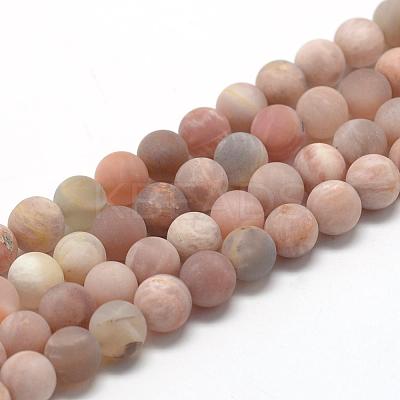 Natural Sunstone Beads Strands G-R446-4mm-36-1