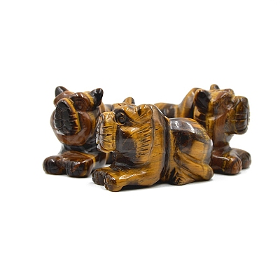 Natural Tiger Eye Carved Healing Tiger Figurines PW-WG87863-01-1