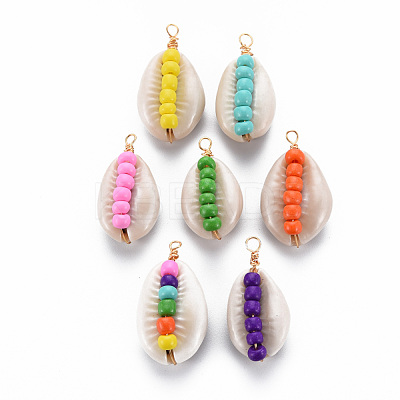Cowrie Shell Pendants SHEL-S276-140-1