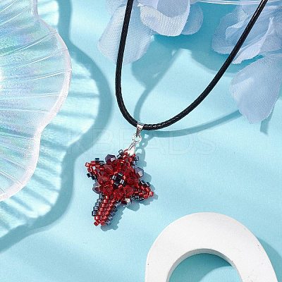 Transparent Electroplate Glass Pendant Necklaces NJEW-MZ00040-01-1