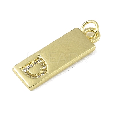 Brass Micro Pave Clear Cubic Zirconia Pendants KK-P266-06G-D-1