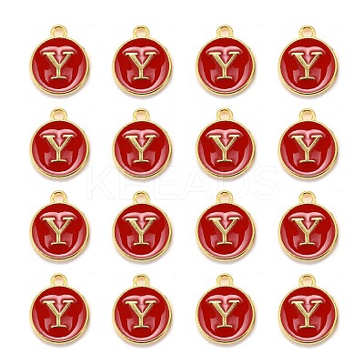 Golden Plated Alloy Enamel Charms ENAM-S118-03Y-1